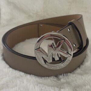 Michael Kors Belt Women's Brown Genuine Leather MK Logo Buckle 556000 Size: XL